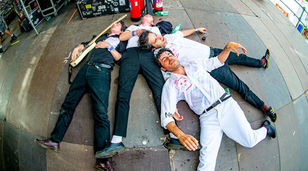 The band Biznaga from Madrid absolutely spent after finishing a concert